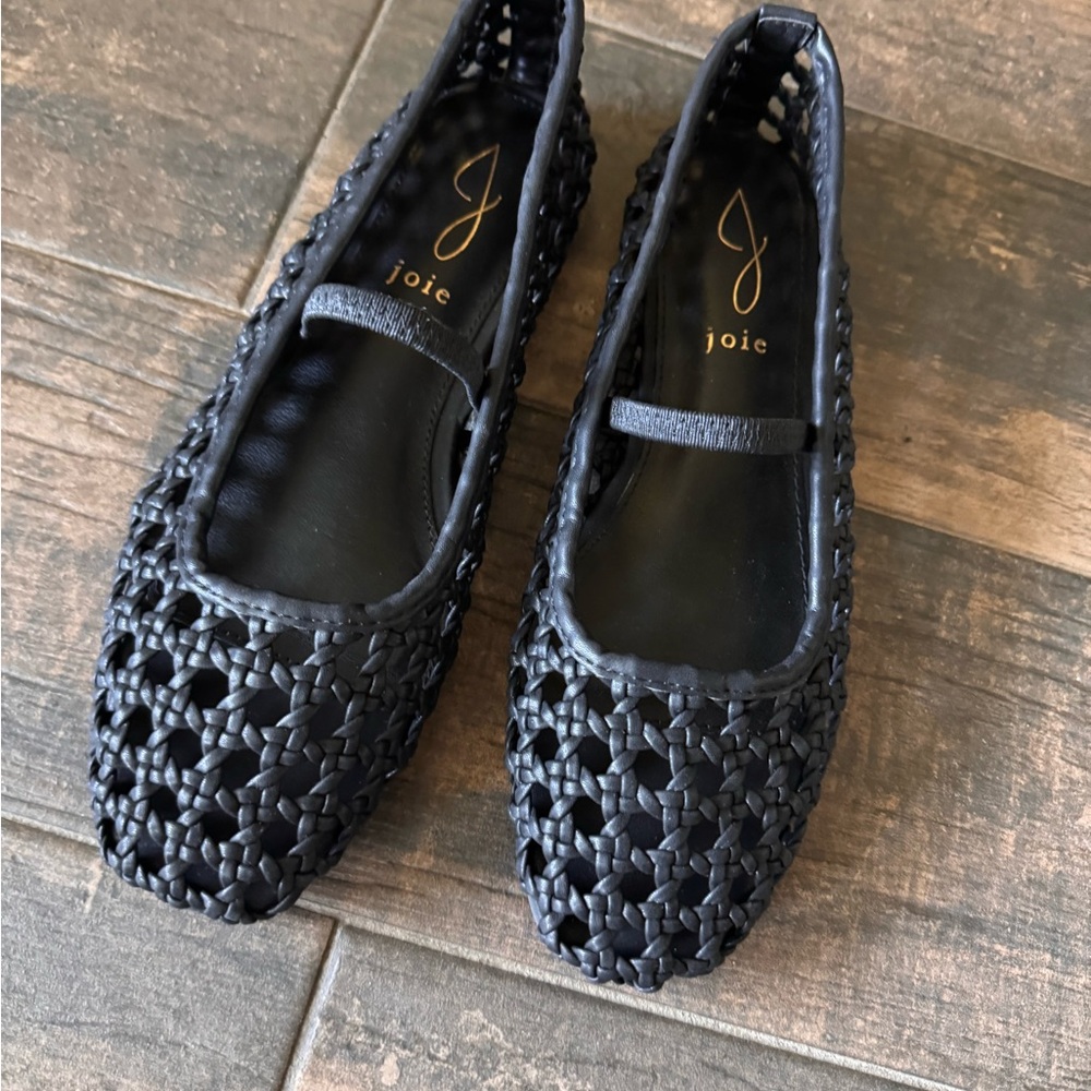 Joie Black Flats with Perforated Design